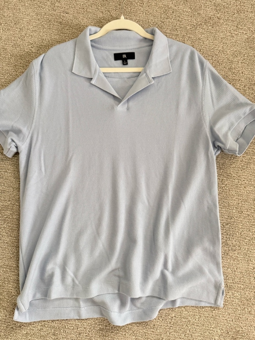 Banana Republic Light Blue Men's Knit Polo Shirt - Picture 5 of 5